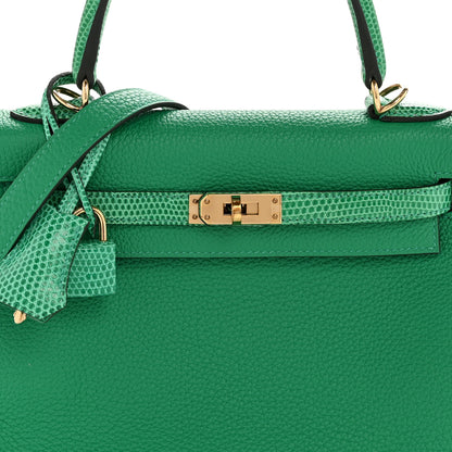 Hermes Togo Lizard Kelly Retourne Touch 25 Menthe 8 of 12