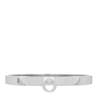 Hermes 18K White Gold Diamond PM Collier De Chien Bracelet SH 1 of 4