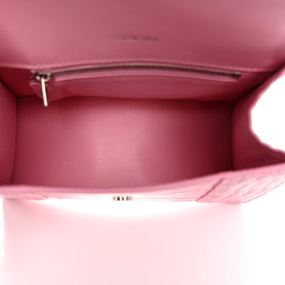 Balenciaga Shiny Calfskin Crocodile Embossed Small Hourglass Top Handle Bag Candy Pink 6 of 12