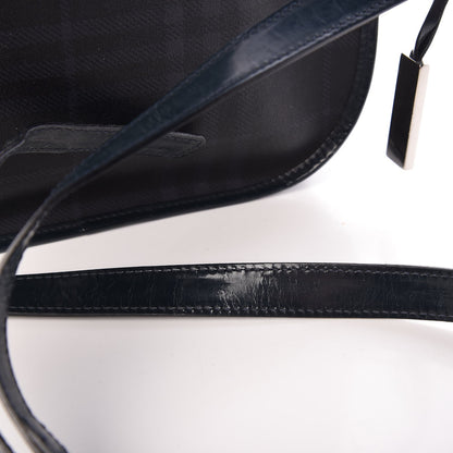 Burberry London Check Crossbody Messenger Bag Charcoal Navy 16 of 18