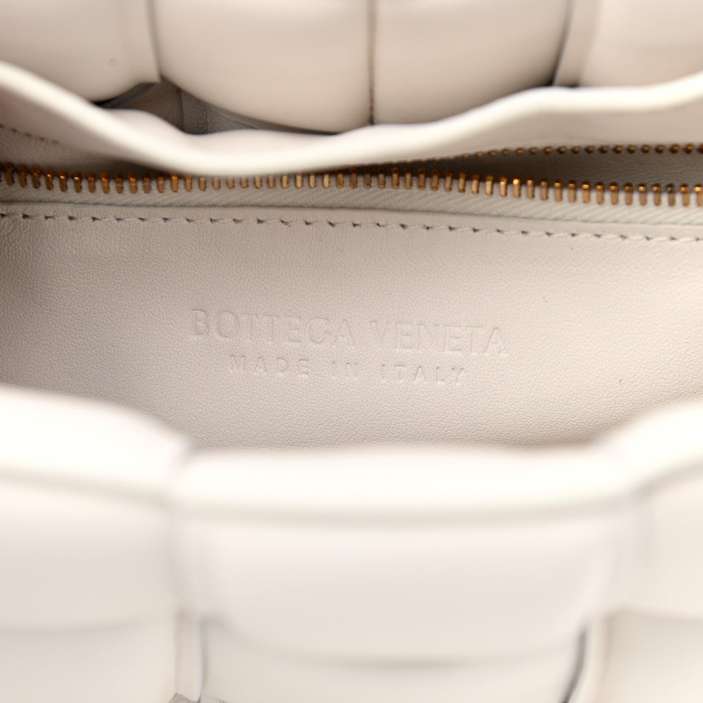 Lambskin Maxi Intreccio Padded Chain Cassette Crossbody Bag White