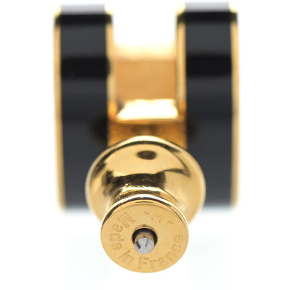 Hermes Gold Lacquered Pop H Earrings Black 4 of 6
