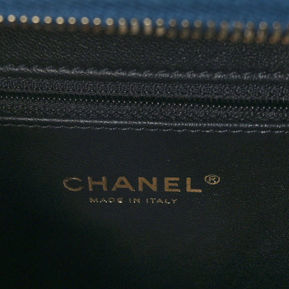 Chanel Caviar Quilted Medium CC Filigree Vanity Case Navy Black 6 of 9