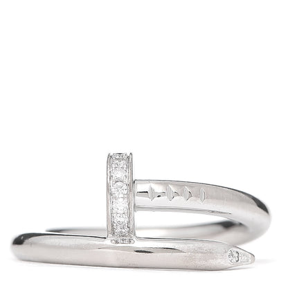 Cartier 18K White Gold Diamond Juste Un Clou Ring 54 6.75 1 of 5