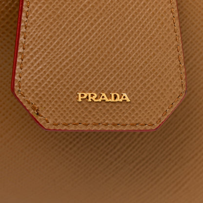 Prada Saffiano Cuir Large Double Bag Caramel Fuoco 15 of 19