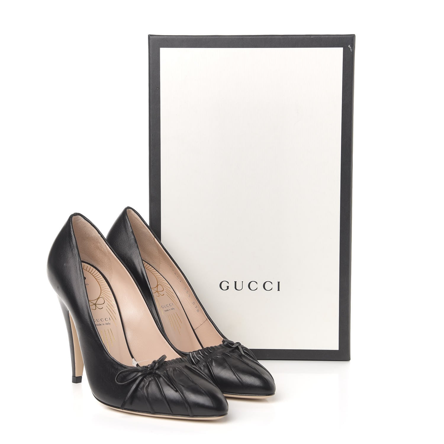 Gucci Nappa Bow High Heel Pumps 35.5 Black 9 of 9
