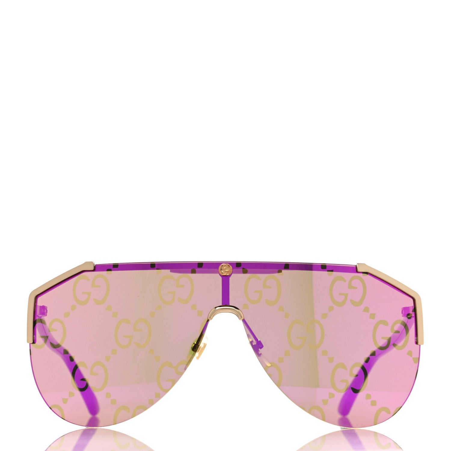 Gucci Metal Shield Sunglasses GG0584S Gold Multicolor 2 of 8