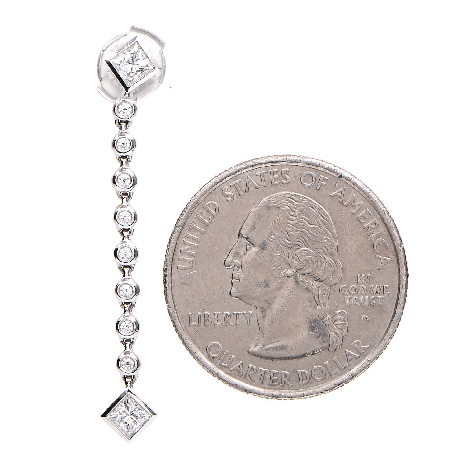Tiffany Platinum Diamond Long Grace Drop Earrings 2 of 6