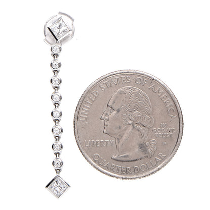 Tiffany Platinum Diamond Long Grace Drop Earrings 2 of 6