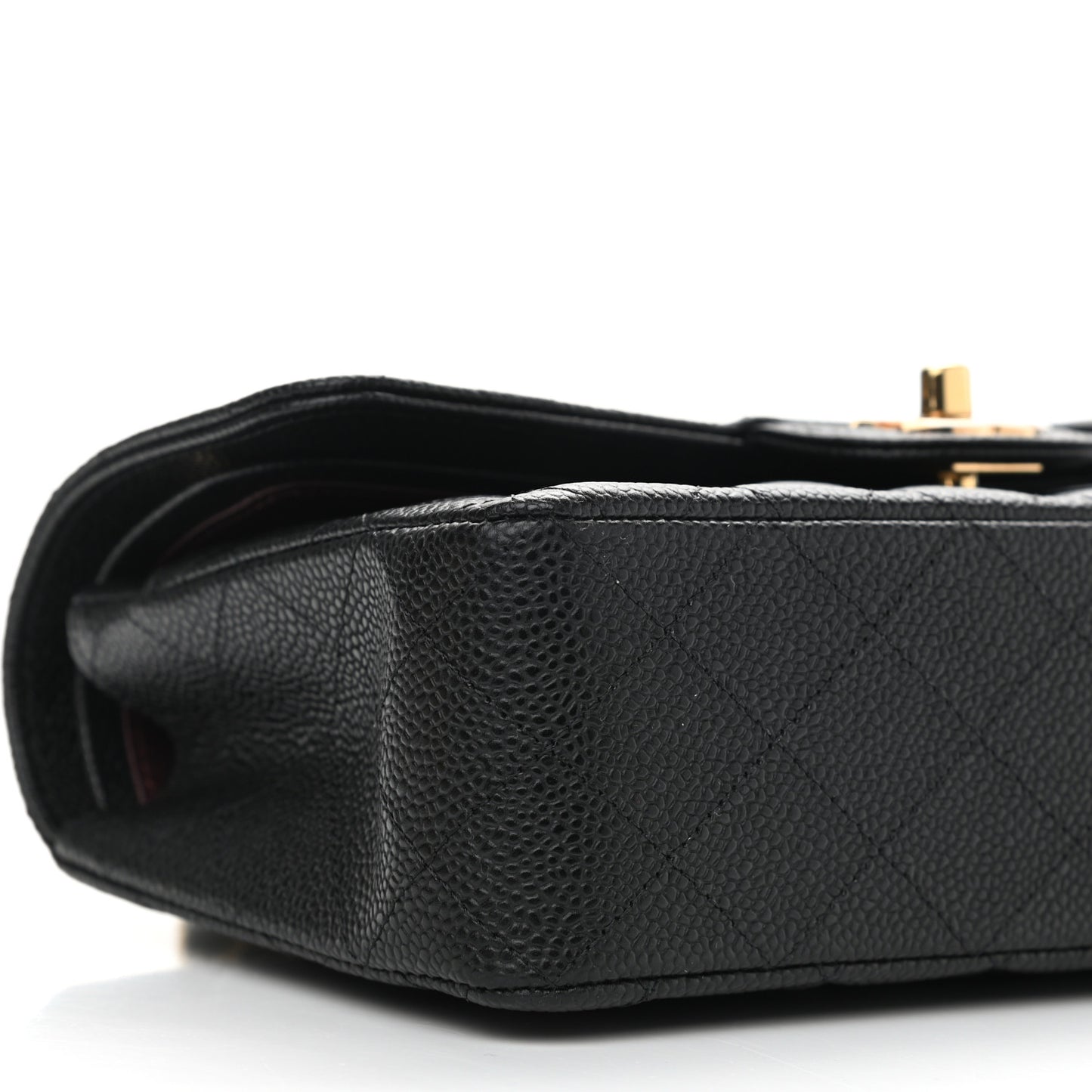 Caviar Quilted Small Double Flap Black