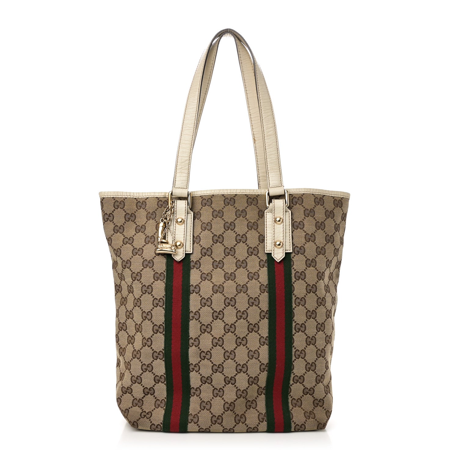 Gucci GG Monogram Web Jolicoeur Vertical Shopping Tote Off White 1 of 11