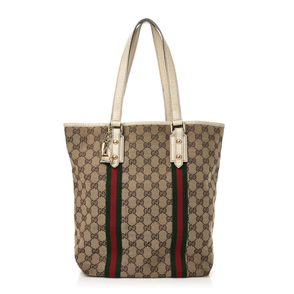 Gucci GG Monogram Web Jolicoeur Vertical Shopping Tote Off White 1 of 11