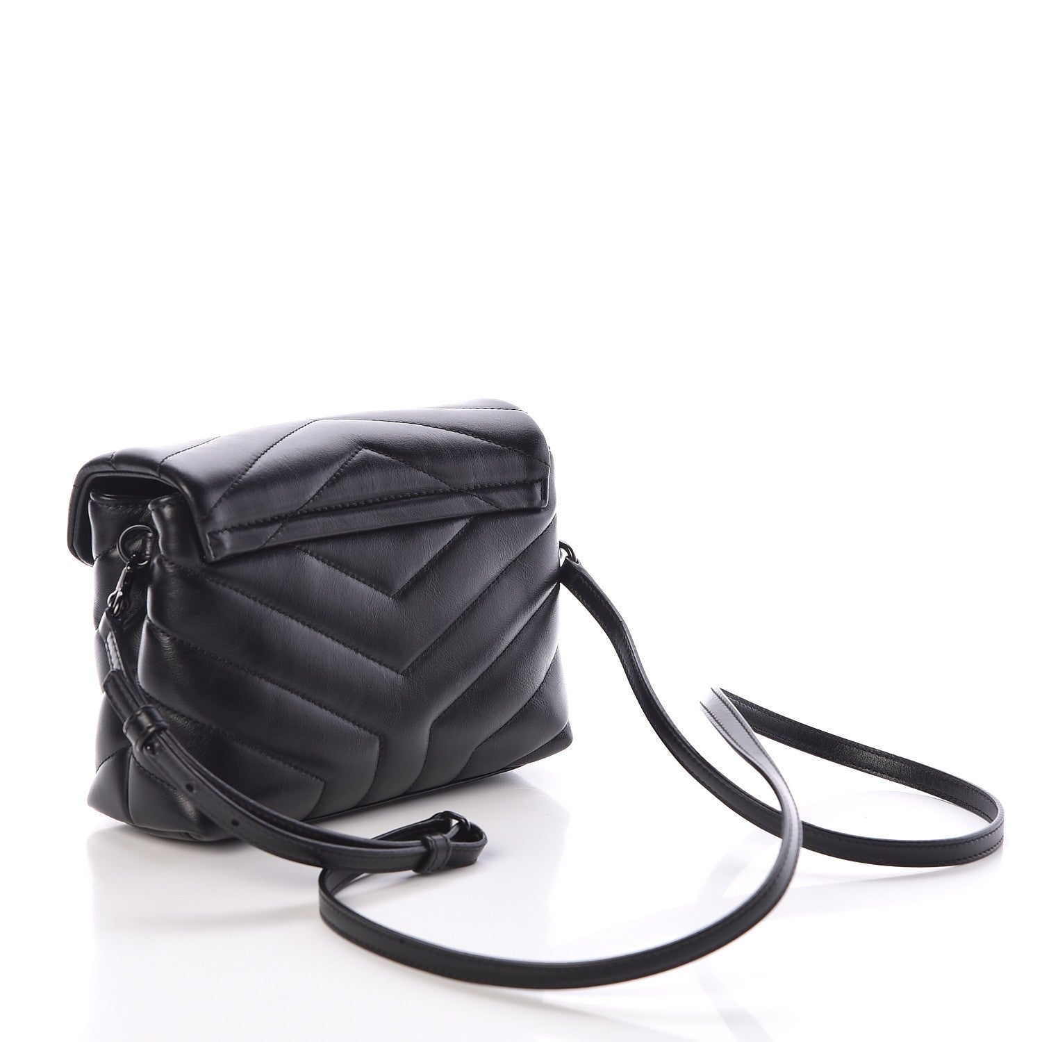 Saint Laurent Calfskin Y Quilted Monogram Toy Loulou Crossbody Bag Black 3 of 10