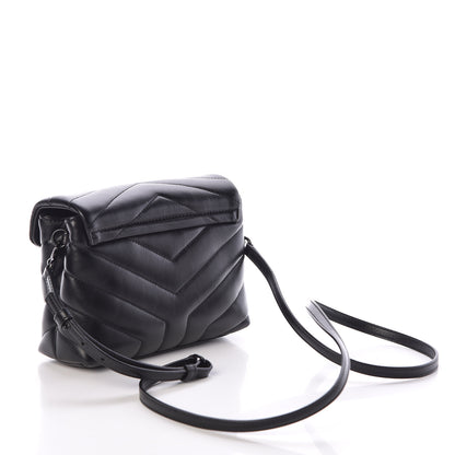 Saint Laurent Calfskin Y Quilted Monogram Toy Loulou Crossbody Bag Black 3 of 10