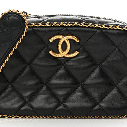 Chanel Lambskin Quilted Chain CC Mini Camera Case Black 8 of 14