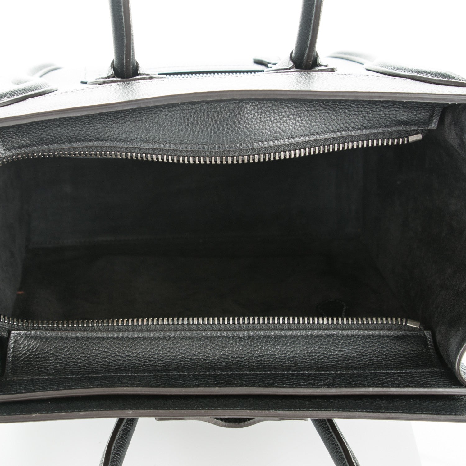 Celine Drummed Calfskin Micro Luggage Black 5 of 7