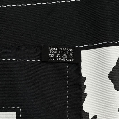 Hermes Silk Monsieur et Madame II Scarf 90 Black 2 of 5