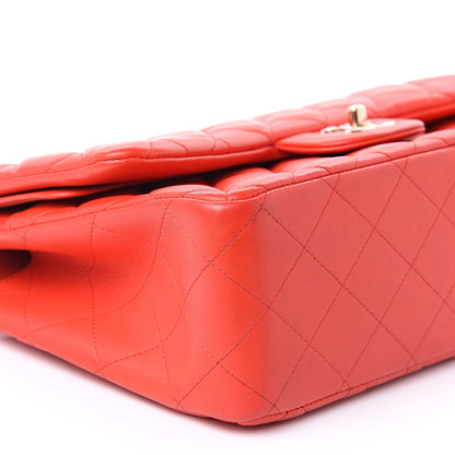 Chanel Lambskin Quilted Jumbo Double Flap Red 8 of 18