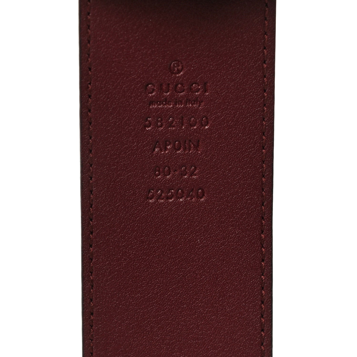 Gucci Calfskin Crystal Double G 40mm Belt 80 32 Vintage Bordeaux 4 of 6