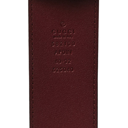 Gucci Calfskin Crystal Double G 40mm Belt 80 32 Vintage Bordeaux 4 of 6