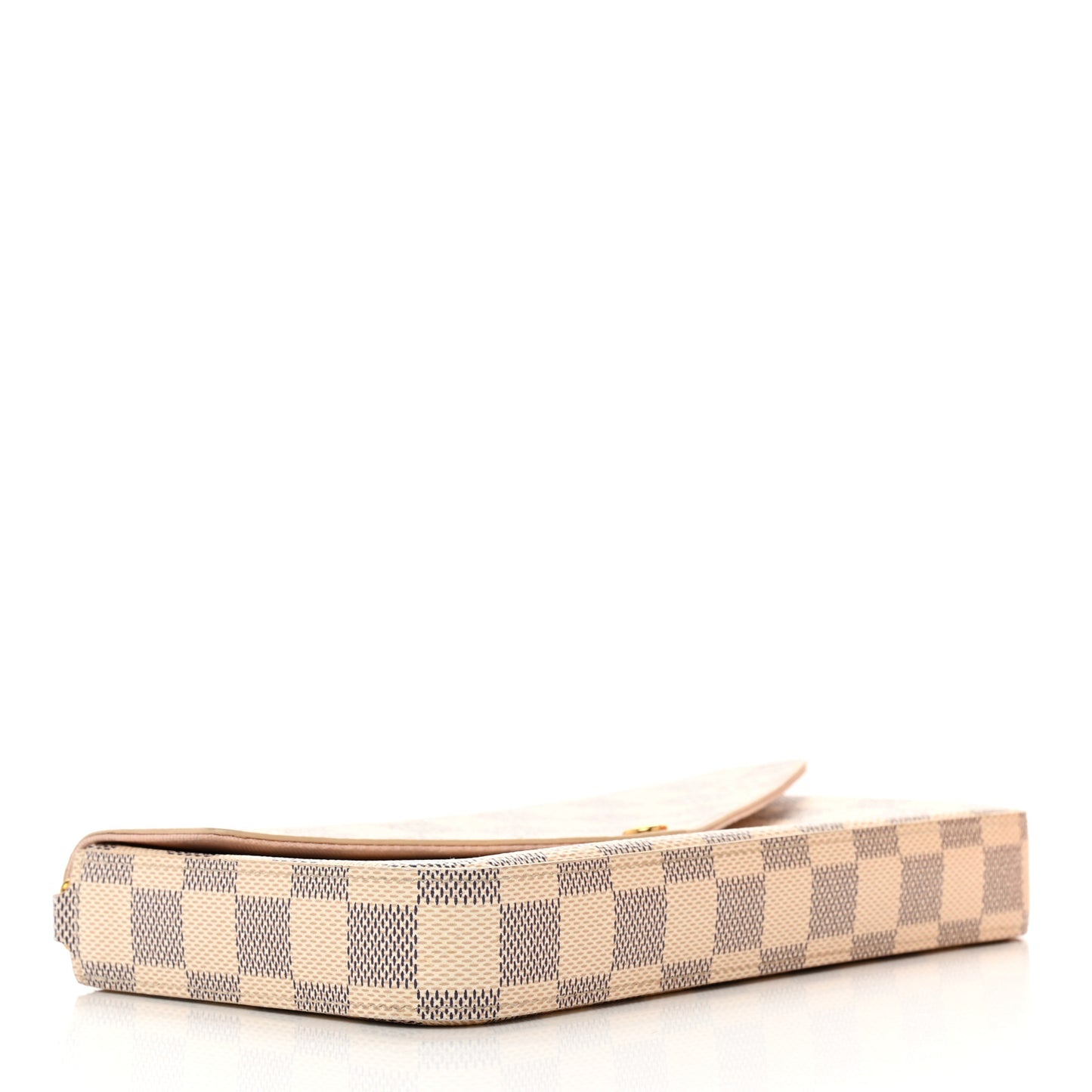 Damier Azur Pochette Felicie Chain Wallet Rose Ballerine