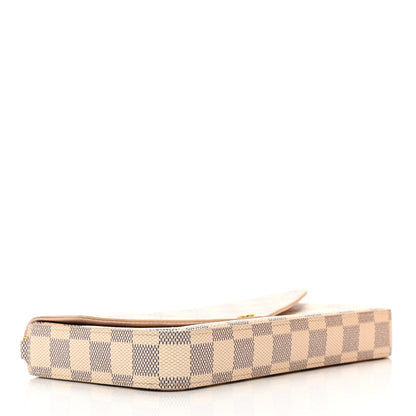 Louis Vuitton Damier Azur Pochette Felicie Chain Wallet Rose Ballerine 5 of 16