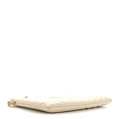 Saint Laurent Calfskin Matelasse Monogram Cassandre Tablet Pouch Crema Soft 4 of 10