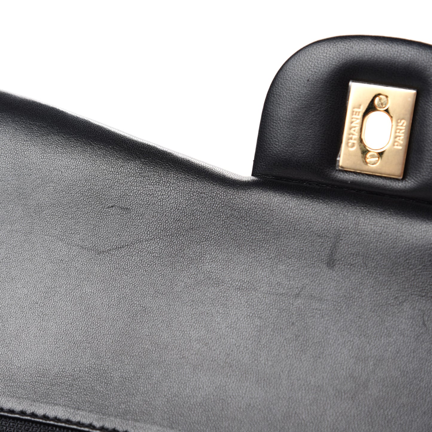 Lambskin Quilted Jumbo Double Flap Black