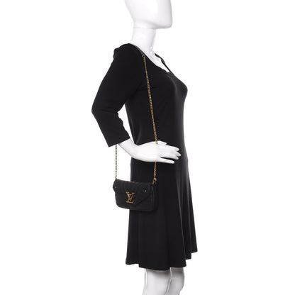 Louis Vuitton Calfskin New Wave Chain Pochette Black 2 of 9