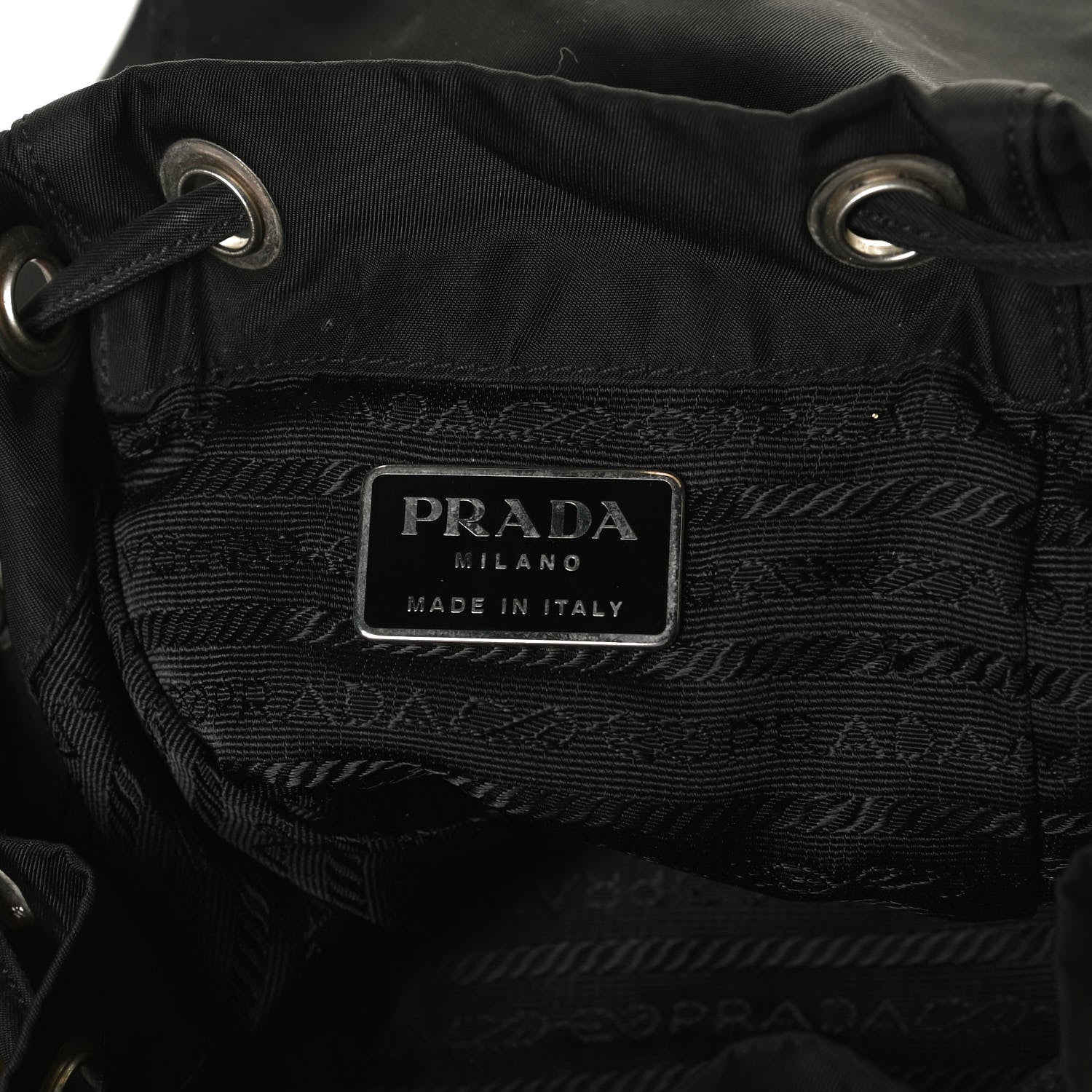 Prada Tessuto Nylon Vela Cinch Backpack Black 6 of 17
