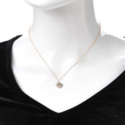 Tiffany 18K Rose Gold Platinum Diamond Schlumberger Lynn Pendant Necklace 2 of 6