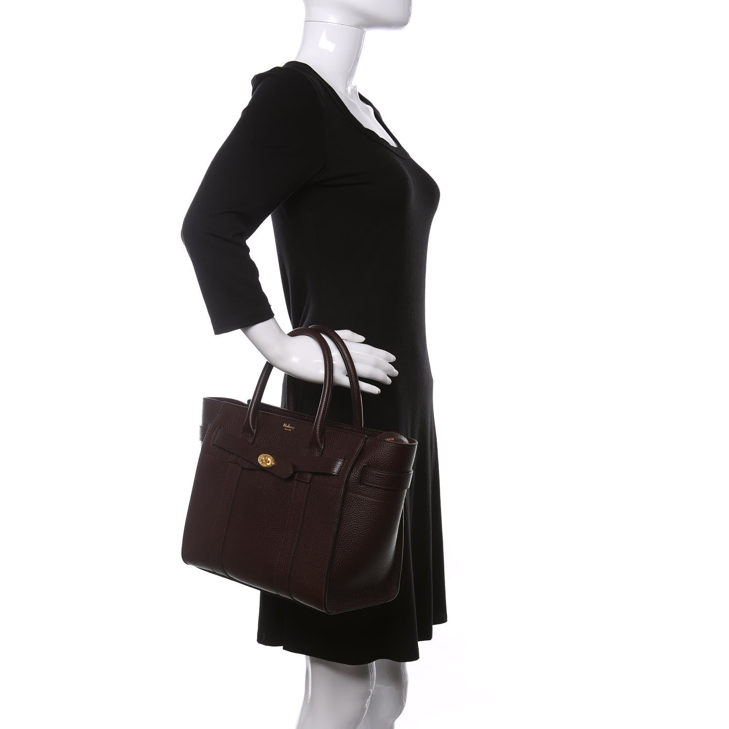 Mulberry Grain Vegetable Tanned Calfskin Small Zipped Bayswater Oxblood 2 of 11