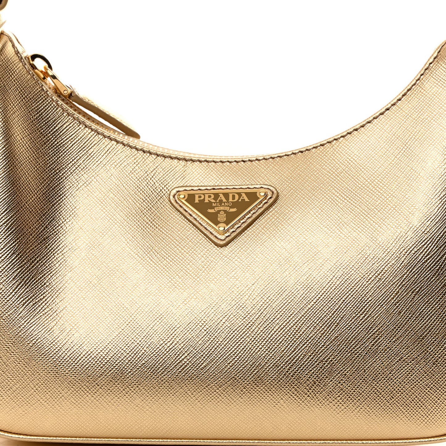 Saffiano Lux Mini Re-Edition Shoulder Bag Platino