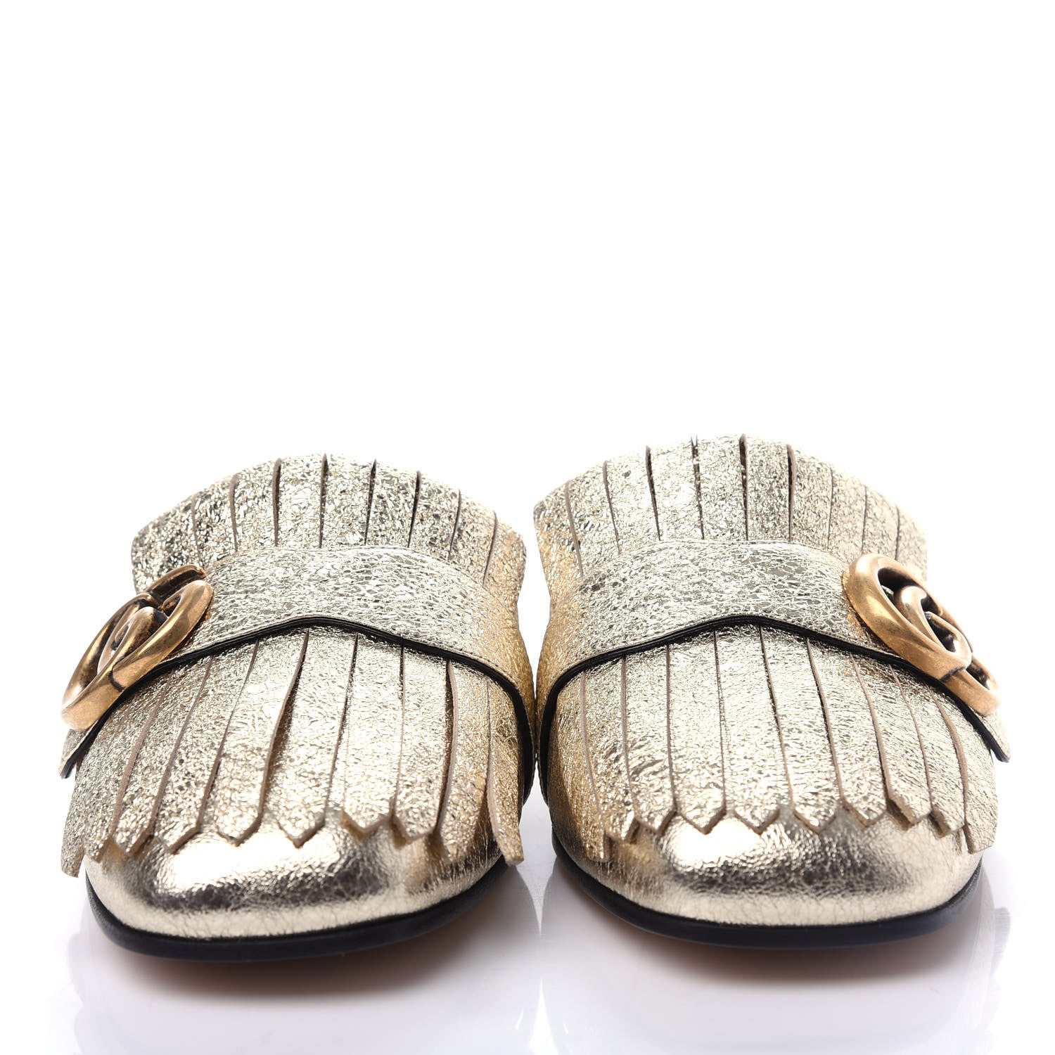 Gucci Galassia Womens GG Marmont Fringe Slippers 37 Platino 5 of 10