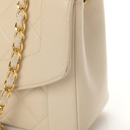Chanel Caviar Quilted Medium Single Flap White 21 of 22
