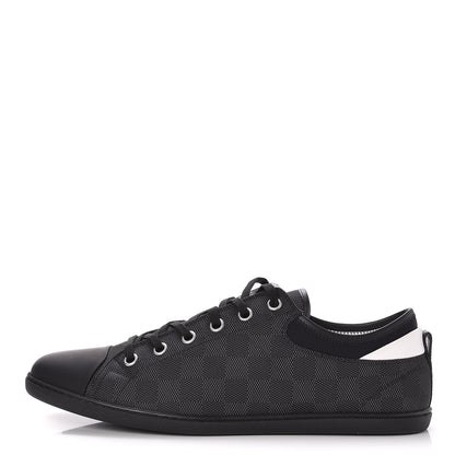 Louis Vuitton Lambskin Damier Graphite Baseball Sneakers 12 Black 1 of 9