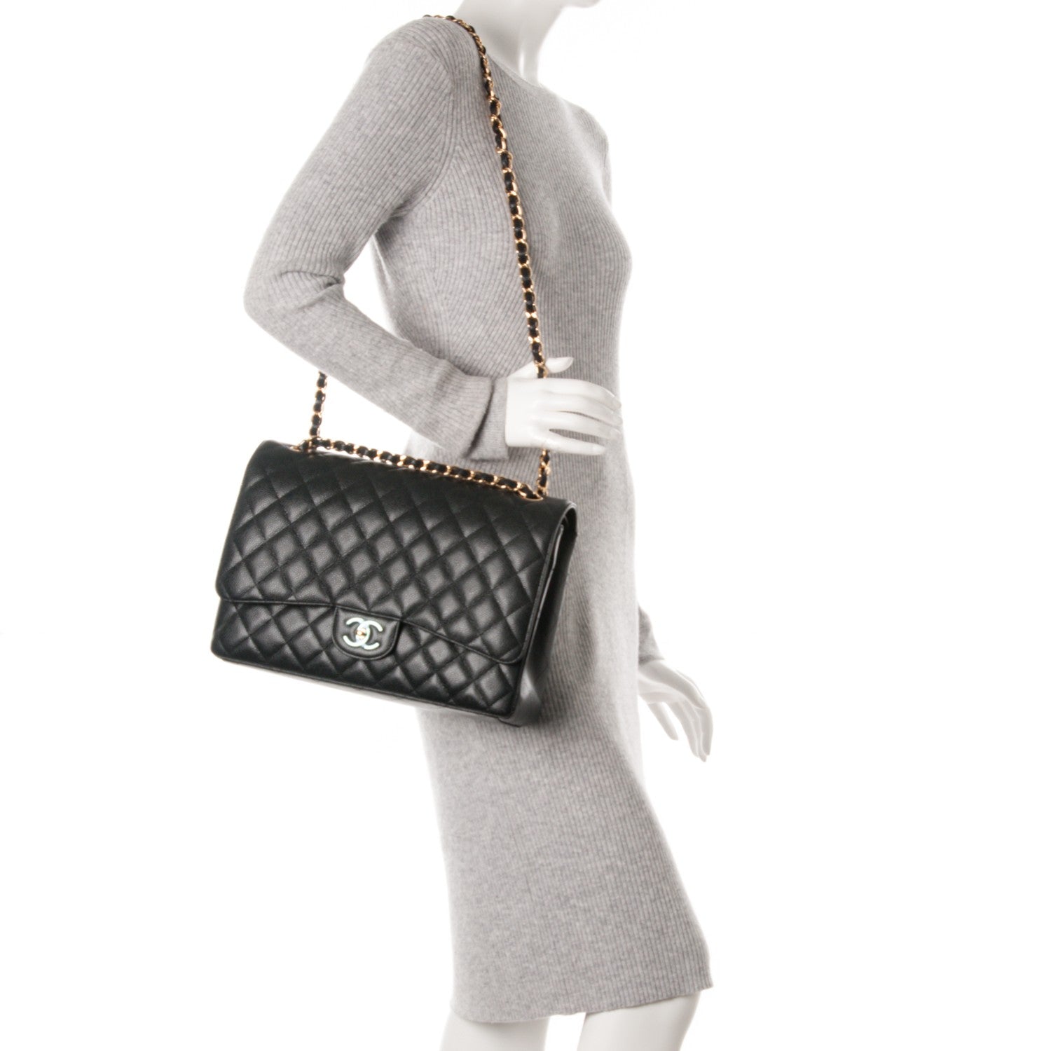 Chanel Caviar Quilted Maxi Double Flap Black 3 of 9