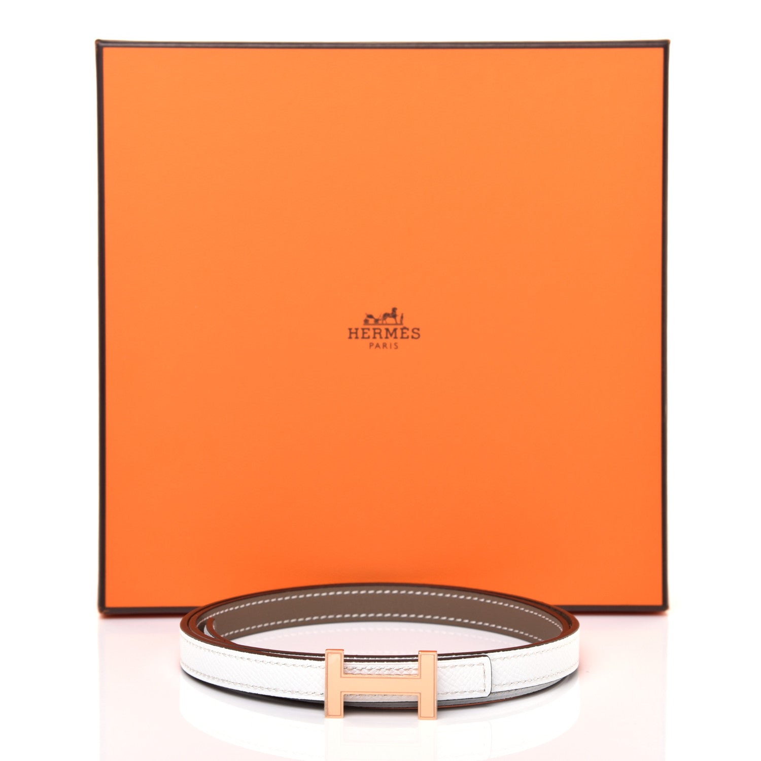 Hermes Epsom Swift 13mm Focus Belt 80 Etoupe White 6 of 6