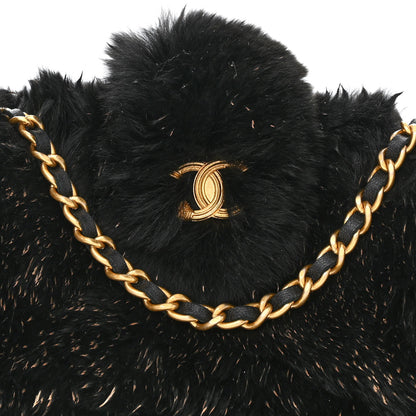 Chanel Rabbit Fur Small Clutch With Chain Black 8 of 10