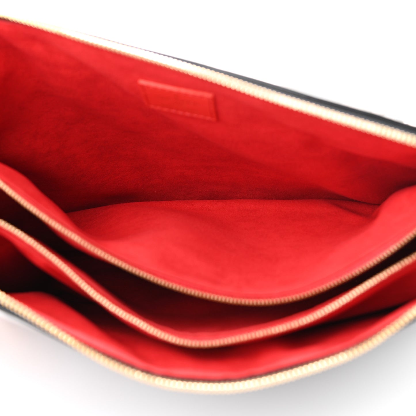 Patent Embossed Monogram Lambskin Coussin MM Black Red