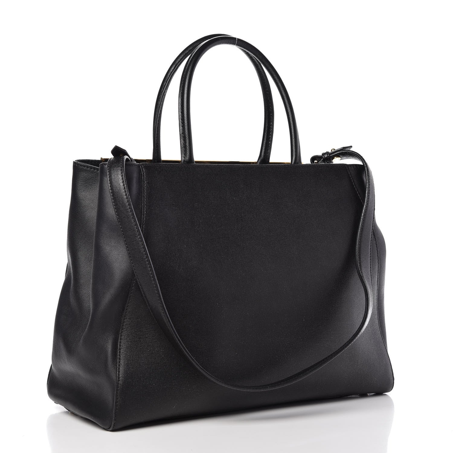 Fendi Vitello Elite Medium 2Jours Tote Black 3 of 11