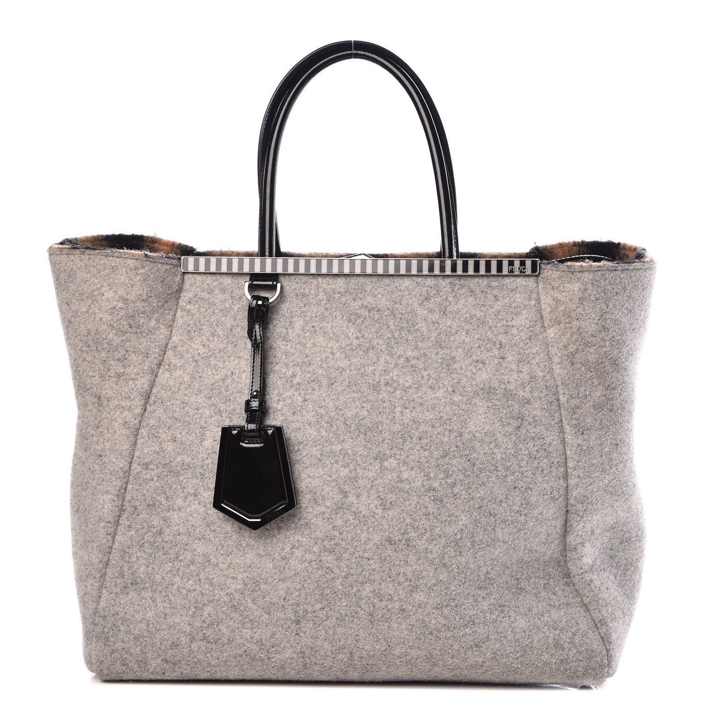 Felt Large 2Jours Tote Light Grey Black