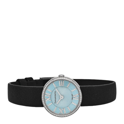 Tiffany Stainless Steel Calfskin Diamond Bezel 24mm Atlas 2-Hand Quartz Watch Tiffany Blue 2 of 5