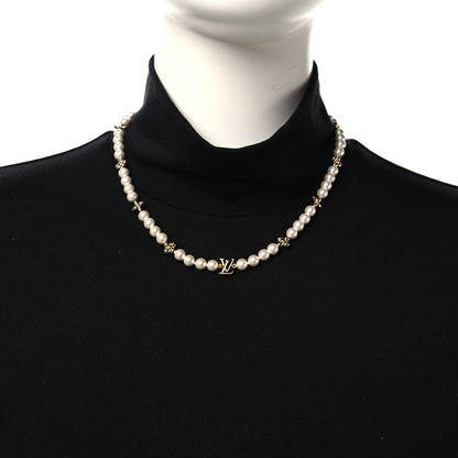 Louis Vuitton Metal Resin My LV Pearl Necklace White Gold 2 of 4