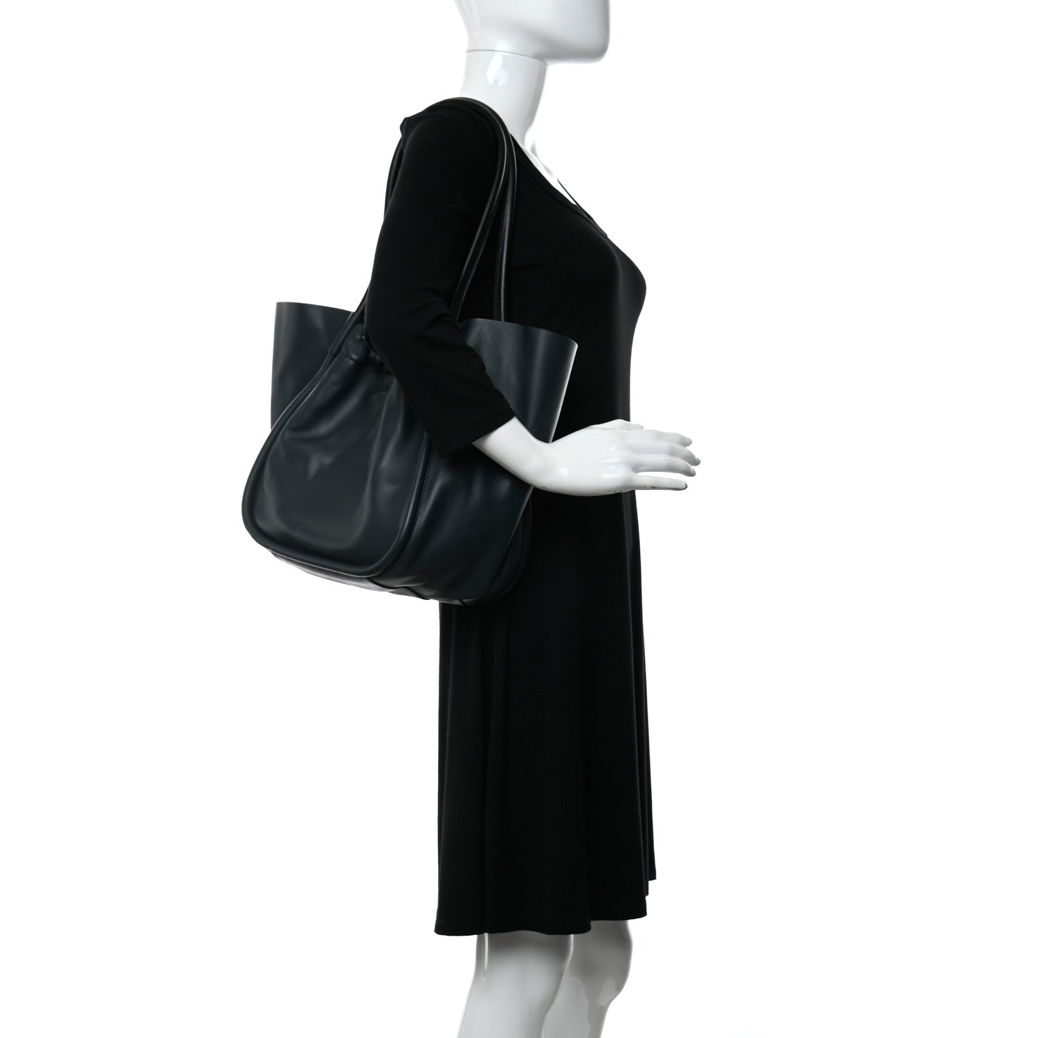 Proenza Schouler Calfskin Large Ruched Tote Petrol Green 2 of 11