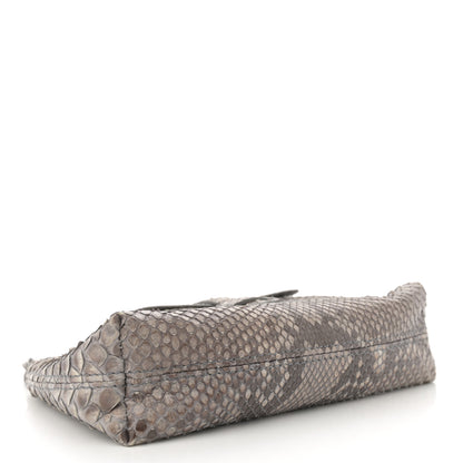 Loro Piana Snakeskin Gaia Trousse Cosmetic Pouch Grey 4 of 7