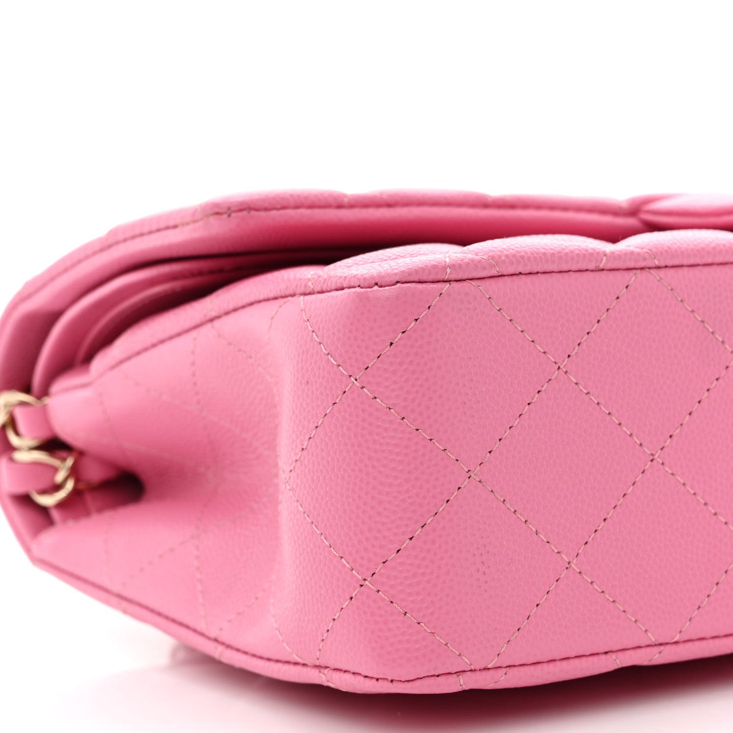 Caviar Quilted Medium Double Flap Pink