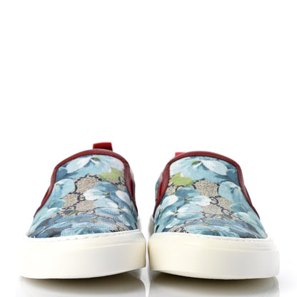 Gucci GG Supreme Monogram Blooms Womens Slip On Sneakers 38 Beige Blue Navy Red 2 of 8