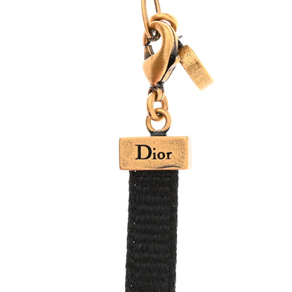 Christian Dior Grosgrain Ribbon Star Choker Necklace Black 4 of 4