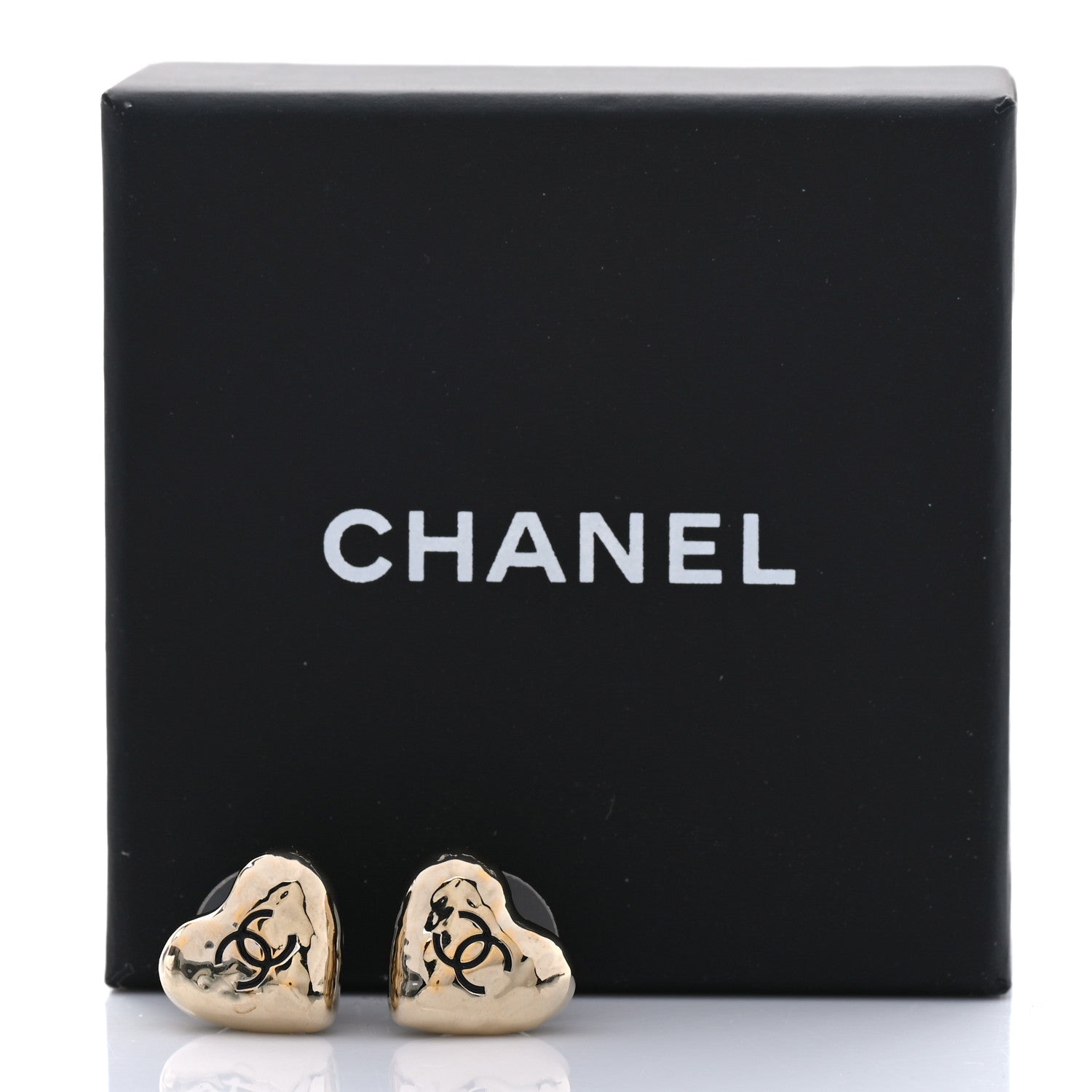 Chanel CC Heart Earrings Gold 5 of 5
